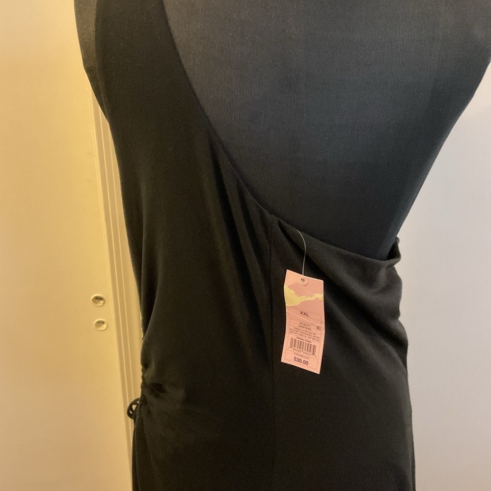 NWT Wild Fable One Shoulder Maxi Dress 2XL Black Hip Cut Out Bodycon Party - Picture 11 of 12